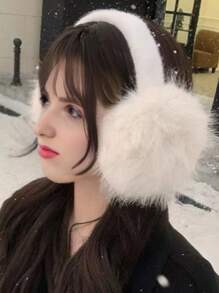 1 pieza Orejeras esponjosas para mujer, lindas, a prueba de viento y cálidas, orejeras unisex para invierno