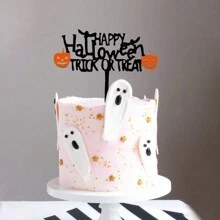 1pc/3pcs Happy Halloween Cake Topper Acrylic Spider Bat Pumpkin Ghost For Halloween Party Dessert Cake Baking Decor