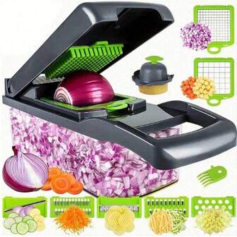 1 Box Vegetable Cutter, Multi-Functional And Efficient Potato Grater And Vegetable Cutter, Portable Vegetable Cutter For Household Kitchen
