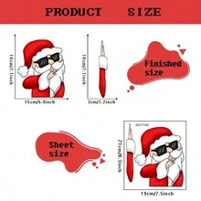 1Pc Christmas Santa Claus Waving Sticker Car Rear Wiper Decal Windshield Wiper Decal Tags Rear Wiper Stickers Cute Auto Accessories - Multicolor - View 10