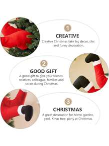 Cirelle 1 件圣诞精灵腿树顶装饰，毛绒填充钱布雷精灵身体腿挂饰，节日壁炉花环装饰，适用于家庭派对、场景装饰、节日装饰、房间装饰、家居装饰、办公室装饰、主题派对装饰、圣诞装饰、圣诞装饰品 - 彩色 - 查看 6