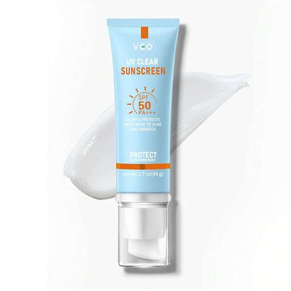 VGO Clear Face Sunscreen SPF 50, Hydrating Sun Essence Face Sunscreen Leaves No Sticky Feeling Travel Size Sunscreen Against UVA And UVB Rays 50ml / 1.7oz