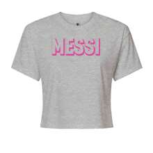 Messi OUTLINE Miami Futbol Cropped T-Shirt - 希瑟灰色 - 查看 1
