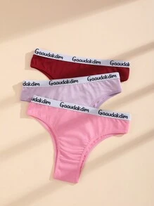 8 piezas de bragas de algodón para mujer de cintura baja, cómodas y transpirables, ropa interior tipo bikini con estampado de letras sexy