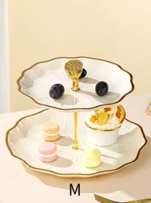 1 pieza Soporte de 3 niveles para postres y cupcakes, plato de plástico multinivel para frutas, soporte estilo europeo para dulces para fiestas de cumpleaños, bodas y ceremonias de graduación - Multicolor - Ver 9