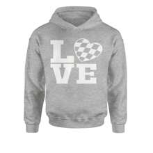 Love Racing Checkered Flag Heart Youth-Sized Hoodie
