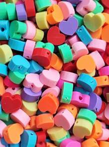 25 Pcs Fimo Interlayer Butterfly Bear Heroes Fruits Sweets Heart And Others Beads Jewelry - Jantung - View 2