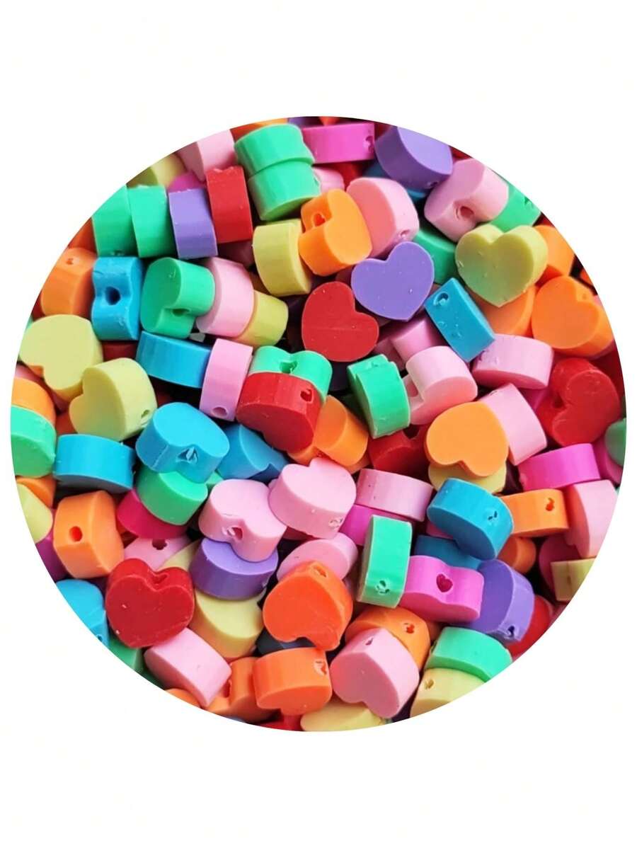 25 Pcs Fimo Interlayer Butterfly Bear Heroes Fruits Sweets Heart And Others Beads Jewelry - Jantung - View 1