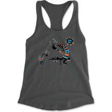 Native American Kokopelli Southwest Racerback Tank Top For Women - Navy Blue - View 5