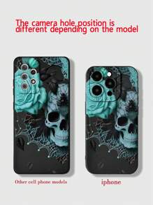 Vampire Skull Painted Anti-Drop Phone Case Compatible With IPhone 14 Pro Max, 13, 11, XR, 8, 7, Samsung Galaxy S24, A03s, A03 Core, A04, A12, A13, A14, A21s, A22, A23, A24, A32, A33, A34, A51, A52, A53, A54, A71, A72, A73, S20 FE, S21, S22, Redmi 9, 9A, 10A, 10C, Note 9, Note 10, Note 11, Note 12, 12, 12C