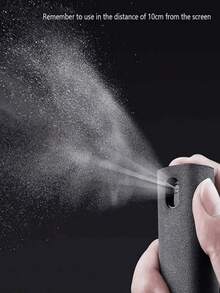 1 pieza Limpiador de pantalla, spray limpiador de pantalla para teléfonos, laptops y pantallas de tabletas, spray de dos en  y paño de microfibra - Gris - Ver 3