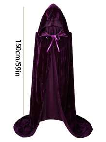 1pc Velvet Cloak Female Witch Wizard Cloak Adult Golden Velvet Cloak,Halloween Costumes, Holiday Costumes,Christmas
