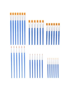 10/50/100 支尼龙毛扁平衬里绘画刷，儿童丙烯颜料画笔，编号油画笔，适用于丙烯、油画、水彩、面部艺术、工艺品、帆布、DIY 线条艺术、岩石艺术和美甲艺术，是送给艺术家和业余爱好者、圣诞节和新年的绝佳礼物
