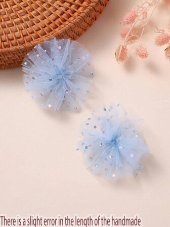2pcs Girls Sequin & Flower Decor Fashion Alligator Hair Clip For Hair Decoration