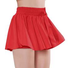 3 Pieces EXARUS Girls Butterfly Shorts Flowy Athletic 2 In 1 Tennis Gym Cheer Skirt Skort Dance Running Preppy Clothes 6-14Y - BỘ-5 - Xem 2