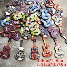30 piezas Botones de madera con forma de guitarra - Mezcla de colores - Ver 6
