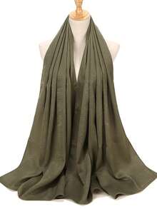 1 pièce Foulard hijab en velours satin pour femme - Multicolore - Voir 17