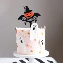 1pc/3pcs Happy Halloween Cake Topper Acrylic Spider Bat Pumpkin Ghost For Halloween Party Dessert Cake Baking Decor