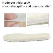 1 Pair Of Wool Warm And Heated Insoles, Winter Shoes Warm And Thick Artificial Cashmere Insoles, Snow Boots Warm Pad