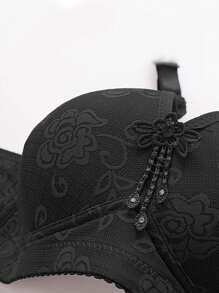 4 Stücke bügellose und frontverschließbare, stützende Push-Up BHs für Damen