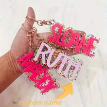 1pc Nhiều Kiểu Có Sẵn Móc Khóa Tên Acrylic Tùy Chỉnh Có Đèn Flash, Móc Khóa Chữ Cái Cá Nhân Hóa, Móc Treo Nhiều Màu Sắc Có Tên Và Ngày Tùy Chỉnh Cho Những Dịp Đặc Biệt - Chỉ Có Văn Bản Tiếng Anh - Nhiều màu - Xem 1