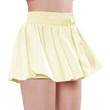 3 Pieces EXARUS Girls Butterfly Shorts Flowy Athletic 2 In 1 Tennis Gym Cheer Skirt Skort Dance Running Preppy Clothes 6-14Y - 設定-1 - 查看 2