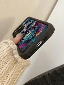 1 szt. Gradientowy wzór czaszki z dziurkami, ochrona aparatu, wstrząsoodporne etui na telefon, kompatybilne z 11 Pro Max/12 Pro Max/13 Pro Max/14 Pro Max/15 Pro Max/kompatybilne z 16 Plus/kompatybilne z 16 Pro Max, kompatybilne z Samsung, kompatybilne z Redmi, kompatybilne z OPPO/kompatybilne z Realme, kompatybilne z VIVO, kompatybilne z Infinix, kompatybilne z Honor, kompatybilne z MOTO, kompatybilne z , One Plus, wersja międzynarodowa, nie jest to wersja krajowa, - Czarne - Zobacz 3