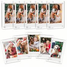 1pc Acrylic Photo Frame Refrigerator Sticker Double-Sided Magnetic Suction Hollow Photo Frame Transparent Cultural Creative Sticker Decoration - Multicolor - View 6