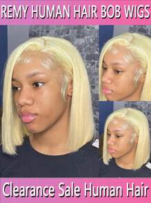 200% 13X4 HD Lace Frontal Wig Glueless Blonde Bob Wigs Human Hair Lace Frontal Wigs 613 Blonde Short Straight Bob Hair Wigs For Women Transparent Lace Frontal Human Hair Wigs