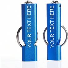 1 件定制紧急口哨，带激光雕刻文字的救生员安全口哨，适用于户外露营、徒步旅行、划船、背包旅行、钓鱼、皮划艇、儿童救援信号、响亮的求生口哨、个性化礼物 - 彩色 - 查看 5