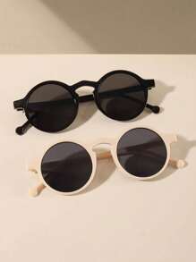 1/2/3 副女士波西米亚风圆形时尚豹纹太阳镜，适合假日外出佩戴 - 彩色 - 查看 7