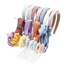Acrylic Jeweled Headband, Transparent Hairband, Elastic Headband Organizer And Display Rack With 3 Tiers - Clear - View 8