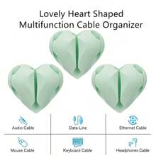 3PCS/Pack Unique Heart Shaped Cable Holder Multifunctional Adhesive Cabel Organizer Cable Tie Clip Cable  Securing Clip Headphones Cable Clips  Lovely Heart-Shaped Car Cable Holder Car Charger Line Clasp