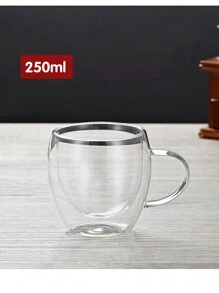 1pc/2pcs/4pcs Double-Layer Glass Coffee Mug Milk Cup Heatproof Tea Cup Set - Transparent - View 16