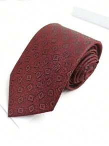 1 条勃艮第手工领带，适合休闲、婚礼、商务和派对场合男士领带 - 彩色 - 查看 16