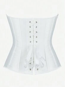 Overbust Corset Top Bustier, Strapless Shapewear Top With 11 Whalebones, Waist Trainer Corset Top Side Zipper For Costume, Performance, Outdoor Wear