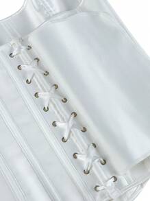 Overbust Corset Top Bustier, Strapless Shapewear Top With 11 Whalebones, Waist Trainer Corset Top Side Zipper For Costume, Performance, Outdoor Wear