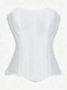 Overbust Corset Top Bustier, Strapless Shapewear Top With 11 Whalebones, Waist Trainer Corset Top Side Zipper For Costume, Performance, Outdoor Wear