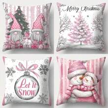 1 件树 3D 印花抱枕套，3 种尺寸可选，适用于沙发、床、地板装饰（不含内垫）圣诞节 圣诞装饰 圣诞装饰 圣诞装饰 - 彩色 - 查看 2