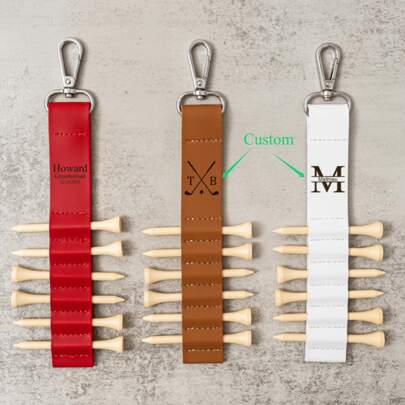 Golf Bag Tag Personalized Golf Tee Holder Golf Gift For Groomsman Custom Groom Gift Leather Golf Tag Custom Golf Accessory Gift For Golfer,Each Tag With 6 Free Tees,Stylish,Fashion,Hipster,Casual,Minimal Chic,Personalized,Customized,Custom,Unique,Guy Costumes,Capsule Wardrobe,Men Basic/Street Style,Ideal Gifts For Him,Boyfriend,Family,Friends,For Birthdays,For Vacation/Holiday,For School/Competition,For Sports/Climbing,Season Picks,Sports & Outdoor,Customized Ball Sports