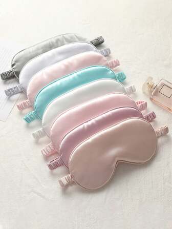 1pc Blackout Eye Mask New Dopamine Ultra Soft Premium Silk Full Coverage Sleep Mask, Suitable For Travel, Promotes Restful Sleep, Seamless & Comfortable Worry-Free Mobile Eyemask,School,Back To School,Travel,Travel Essentials,Home Essentials,Eye Mask,Sleep Mask