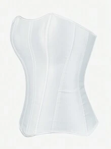 Overbust Corset Top Bustier, Strapless Shapewear Top With 11 Whalebones, Waist Trainer Corset Top Side Zipper For Costume, Performance, Outdoor Wear