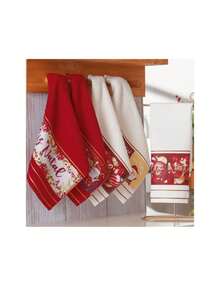 Kit 3 Jacquard Christmas Hand Towels 30x45cm - Đỏ - Xem 16
