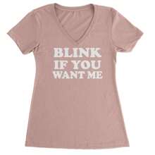 Blink If You Want Me Flirty Ladies V-Neck T-Shirt - 希瑟灰色 - 查看 5