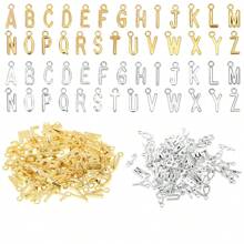 26/52 件 A-Z 字母饰物，用于制作珠宝的珠宝饰物，合金隔珠，金属字母吊坠饰物，用于手链项链耳环珠宝 DIY 工艺品制作用品 - 字母吊墜 - 查看 8
