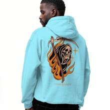 Abstract Like In Orange Mode Cold Weather Hoodie - 藍色 - 查看 1