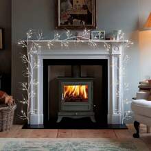 1pc 5.91FT. Vòng hoa Giáng sinh bằng gỗ bạch dương với 48 đèn LED chạy bằng pin Đèn trang trí không khí cổ tích ngoài trời chống thấm nước cho lò sưởi, cầu thang, tay vịn, bàn ăn, trang trí Giáng sinh - Màu trắng ấm áp - Xem 10