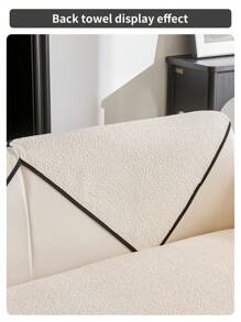 1 vỏ đệm ghế sofa nhung mềm mại, kích thước ghế 1234, chống thú cưng, phong cách hiện đại, vỏ ghế sofa & lưng ghế, dùng được cho mọi mùa - Màu be - Xem 9