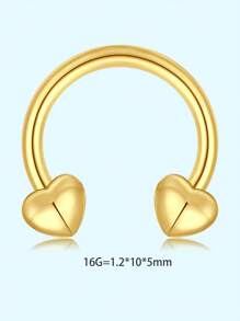 1 pieza Aro de septum de acero inoxidable de 16G con diseño de estrella, corazón y mariposa, color variado, para mujeres y hombres, aro de septum de 10mm, regalo de San Valentín y cumpleaños - Multicolor - Ver 14