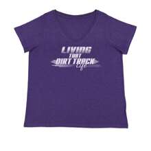Living That Dirt Track Life Ladies V-Neck T-Shirt